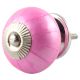 Solid Dark Neon Pink Ceramic Drawer Knob